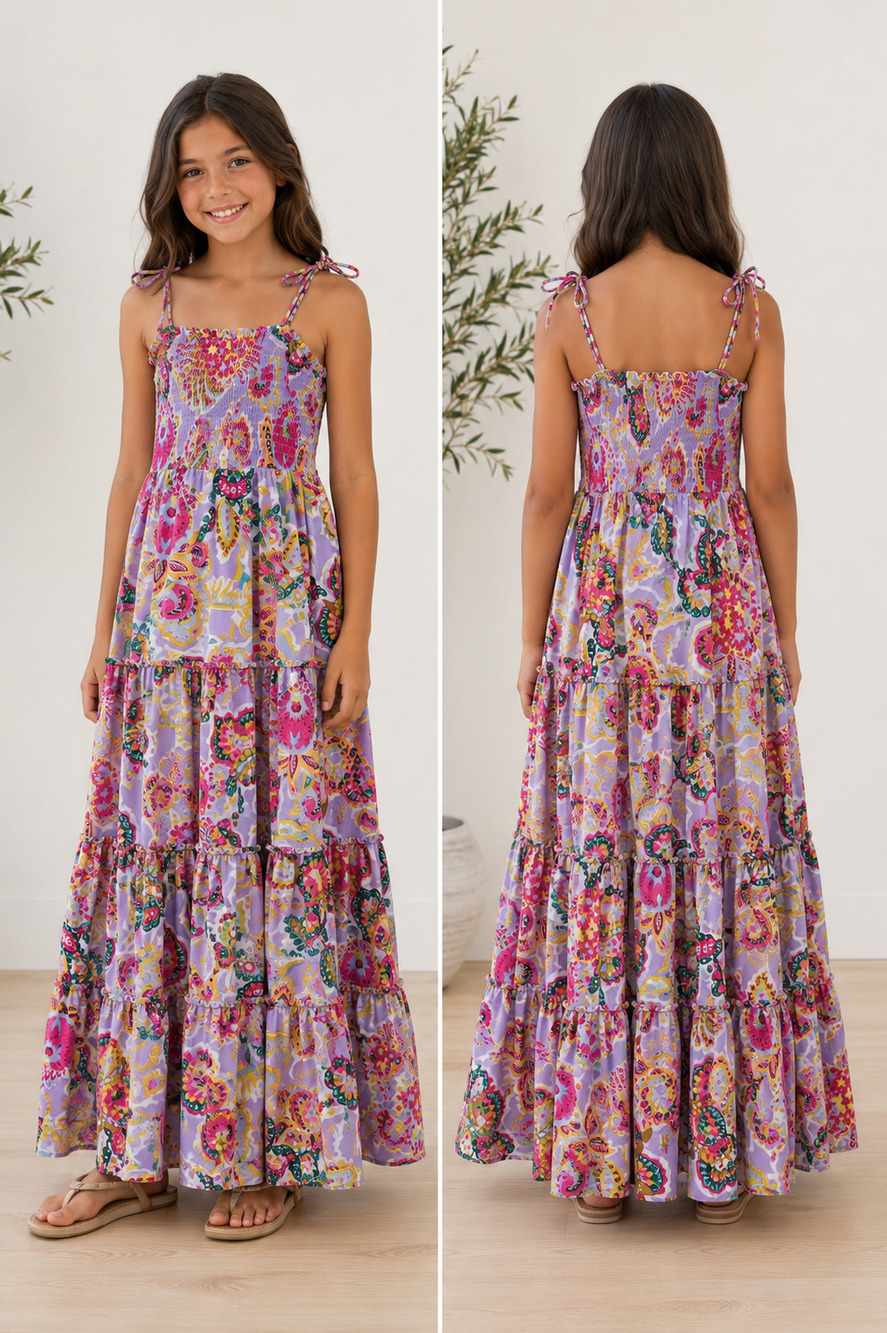 5/6 New Chelsea & Violet Tiered Maxi Dress